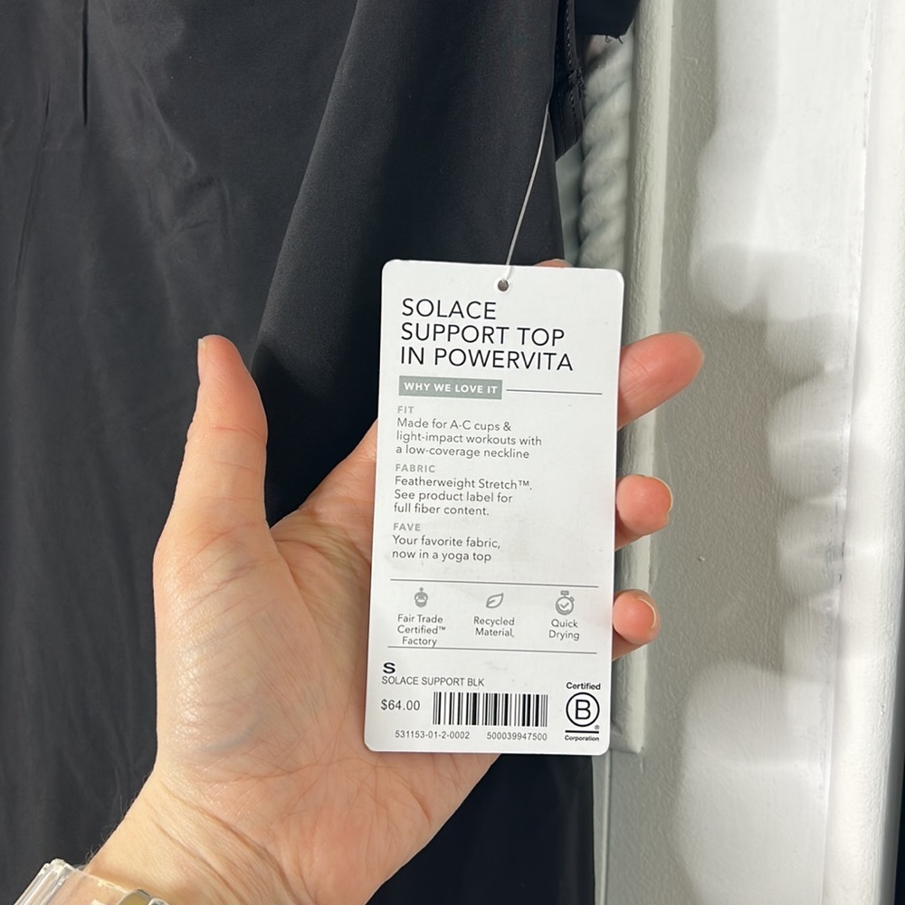 Athleta Solace support top powervita built-in bra workout top NWT - Picture 5 of 9
